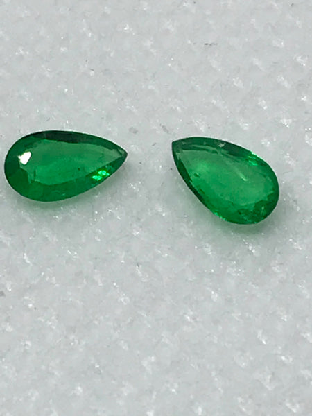 Natural Zambian Emerald, 3x5mm Emerald, Pear Cut Emerald, Faceted Emerald, Natural Emerald Pair, Green Emerald For Earring (#-G-00056 )
