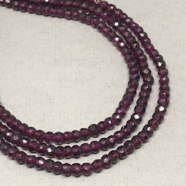 100% Natural Garnet Bead, Red Garnet Beads, Faceted Round Garnet Beads, 3.7 mm Garnet Necklace, 14 Inch Strand Red Gemstone Bead (1078)