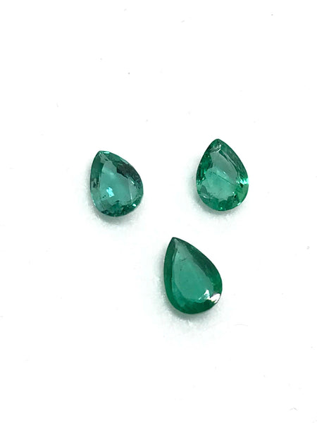 100% Natural Emerald, 5x7,6x4 Pear Cut Emerald, Zambian Faceted Emerald Emerald, Loose Emerald For Earring , AAA Emerald VVS Clarity