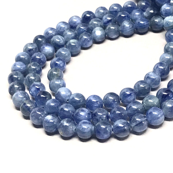 6 MM Kyanite Bead, 100% Natural Blue Kyanite, Smooth Kyanite Bead Necklace, 16 Inch Strand Bead #1397