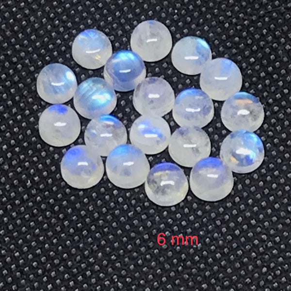 AAA Natural Moonstone, 3 To 8mm Rainbow Fire Moonstone Cabochons, Multi Fire Moonstone, June Birthstone, White Moonstone (# CB -324)