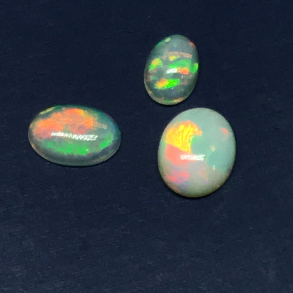 Natural Ethiopian Opal Cabochons, 11X13MM, 9X13MM, 8X11MM Rainbow Fire Opal, White Opal For Ring, Loose Opal #G-166)