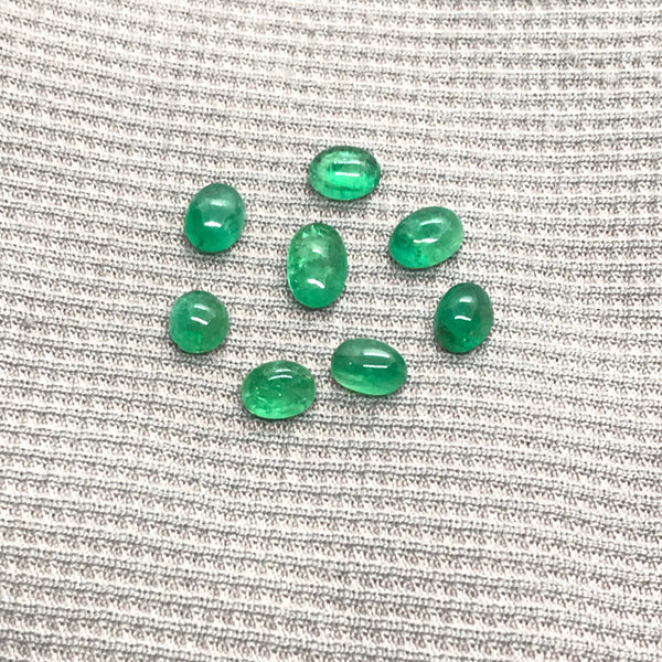 100% Natural Zambian Emerald,4x5MM/4X6MM/5X7MM/5X8MM Emerald Cabochons,Oval Shape Green Gemstone For Jewelry,May Birthstone ( #-AYS-G00139 )