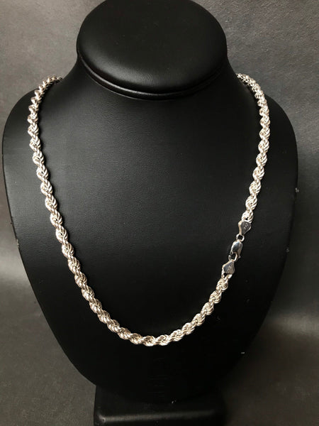Hollow Rope Chain, 925 Sterling Silver Chain, Rope Chain Necklace, Heavy Rope Chain, Italian Chain, Gift For Women, Chain For Men ( CV-120)