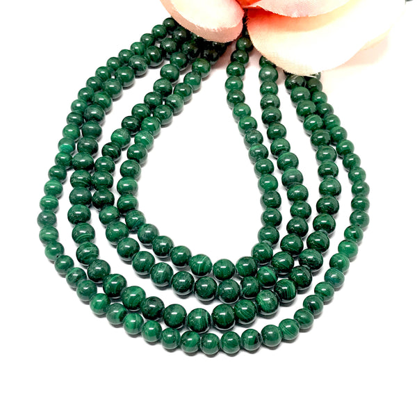 Natural Malachite Beads, 5MM Round Green Malachite For Ring/Earring/Pendant, 16 Inch Strand Malachite Gemstone Bead For Jewelry (#631)