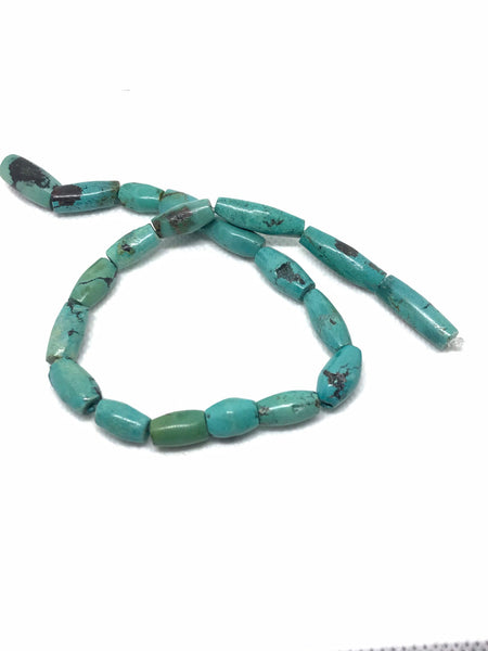 Natural Turquoise Bead Necklace, 7x20 to 8.6x17mm Turquoise Gemstone Cabochons, 12 Inch Turquoise Bead Strand, December Birthstone Jewelry