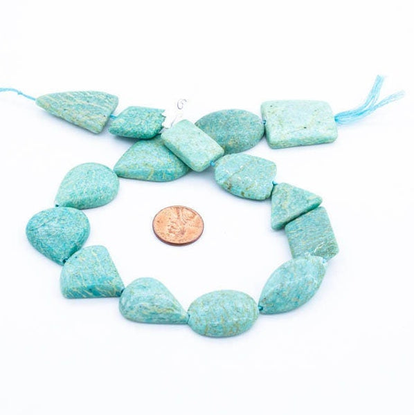 natural Amazonite Beads, 19x29mm Loose Multi Shape Amazonite Gemstone For Pendant/Jewelry, Amazonite Cabochons Beads,16 Inch Beads Strand