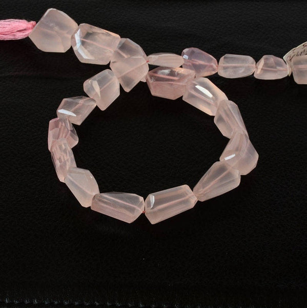 AAA Quality Natural Rose Quartz Bead, 10 - 18mm Tumble Shape Quartz Bead Necklace, Faceted Nuggets Beads, January Birthstone Jewelry