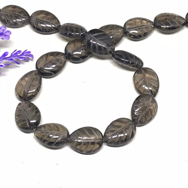 15x18mm Smokey Quartz Beads,Carved Pear Quartz Gemstone Beads, Carving Cabochons Beads, Very Rare Quartz Beads for Jewelry Making