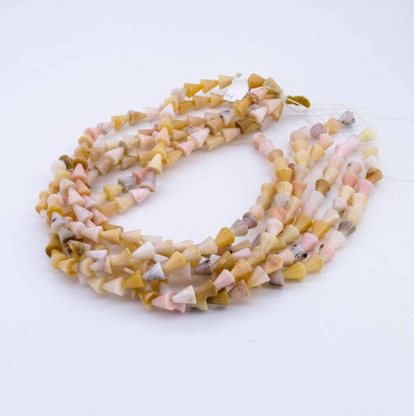 AAA Natural Peruvian Opal Cone Beads, Faceted 9x10mm multi color opal Necklace,16 Inch Strand Gemstone Bead, October Birthstone Jewelry