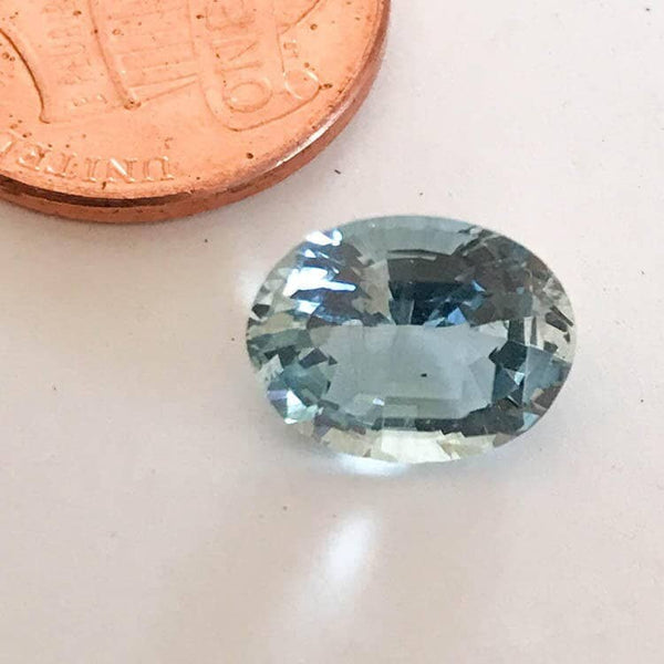 Natural Aquamarine Gemstone, 8.4x10.7mm oval cut Aquamarine, Faceted March Birthstone For Pendant, Loose Aquamarine Bead Strand (# G00040)