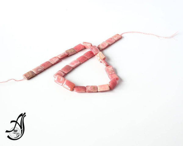 Rhodochrosite Beads, 10x14mm Rectangle Rhodochrosite Cabochon Bead Necklace, Flat Natural Rhodochrosite Gemstone For Jewelry Making,