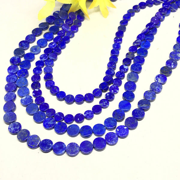 Lapis Lazuli COIN shape 18 &8 mm appx. inch ,blue , 100% Natural ,Bead Necklace,for jewelry making , best Color,Most creative, #1415