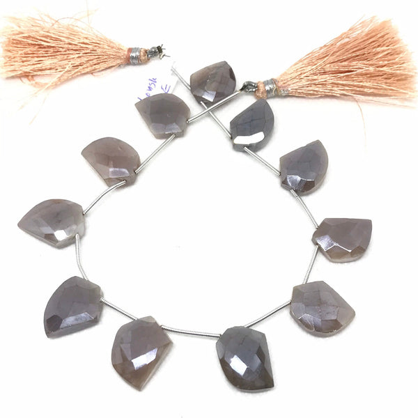 Natural Moonstone Beads, 12.5x18mm Fancy Shape Faceted Moonstone Bead Necklace, Peach Color Moonstone Bead 8 Inch Strand ( #1098 )