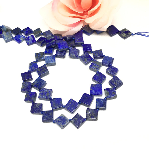 100% Natural Lapis Lazuli Bead, Smooth Lapis Bead, Square Shape top drill Beads, 9 mm Lapis Beads, Loose Lapis For Jewelry Making