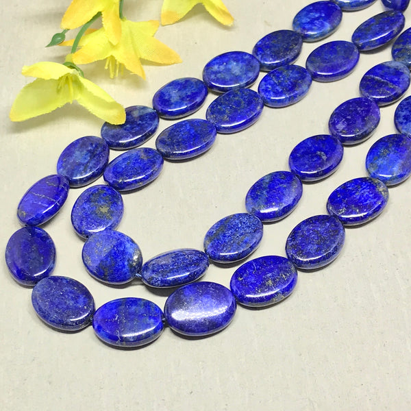 Lapis Lazuli Oval 15x20 mm ,16 inch, blue , Beads, Necklace,for jewelry making100% Natural Gemstone , best Color,Most creative, #1414