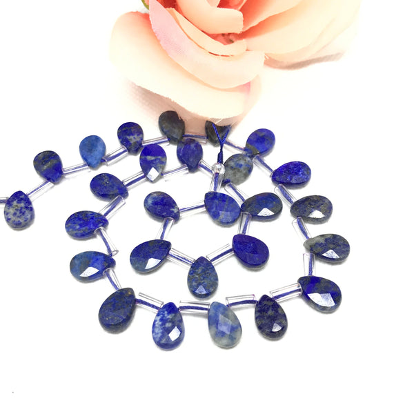 100% Natural Lapis Lazuli Bead, Faceted Briolette Lapis Bead, Triangle Shape Beads, 12x8 mm Lapis Beads, Loose Lapis For Jewelry Making