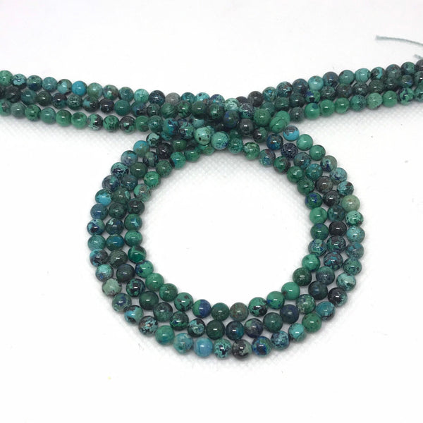 5mm Round chrysocolla beads, 16 Inch Strand Smooth Bead Necklace For Woman, Natural Chrysocolla Gemstone June Birthstone Jewelry