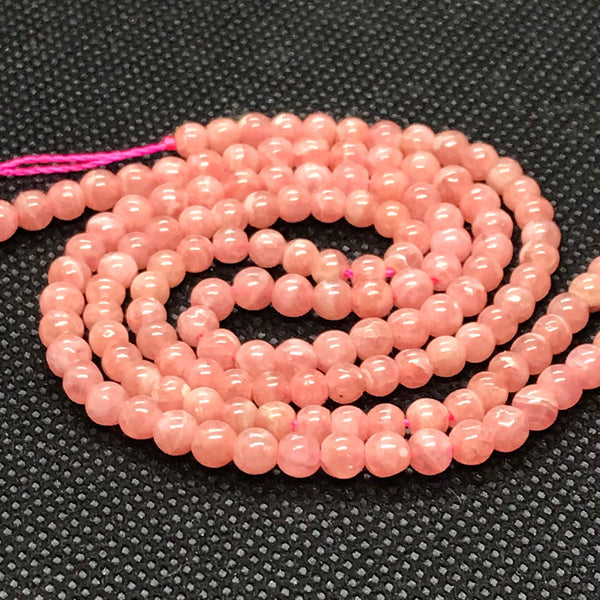 AAA High Quality Natural Rhodochrosite Beads, 4mm Smooth Round Bead Strand Necklace For Man/Women, Loose Luster Gemstone Bead, 16 inches