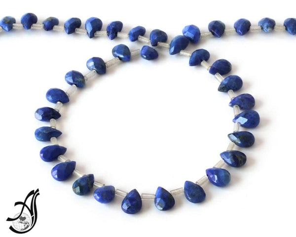 Natural Lapis Lazuli Beads, 6x9mm Pear cut Blue Gemstone For Jewelry Making, Top Quality Lapis Lazuli Bead Strand, 16" September Birthstone