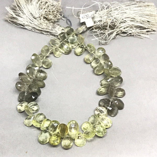 AAA Natural Sillimanite Beads, 6x8 - 8x12mm Pear cut Sillimanite Gemstone Bead Necklace, 8 Inch Half Strand Beads, 100% Genuine Large Beads