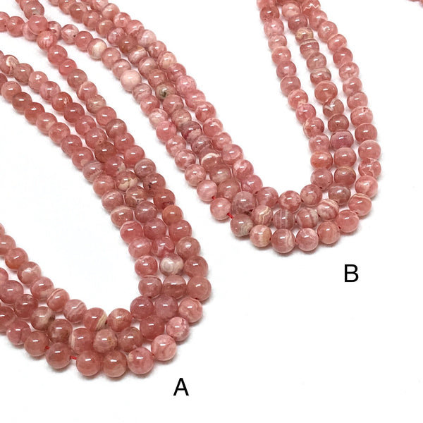 Natural Rhodochrosite Plain Round 6 mm Top quality,100% Natural ,The best Color,Luster,Most creative, GEM Quality.(1152)