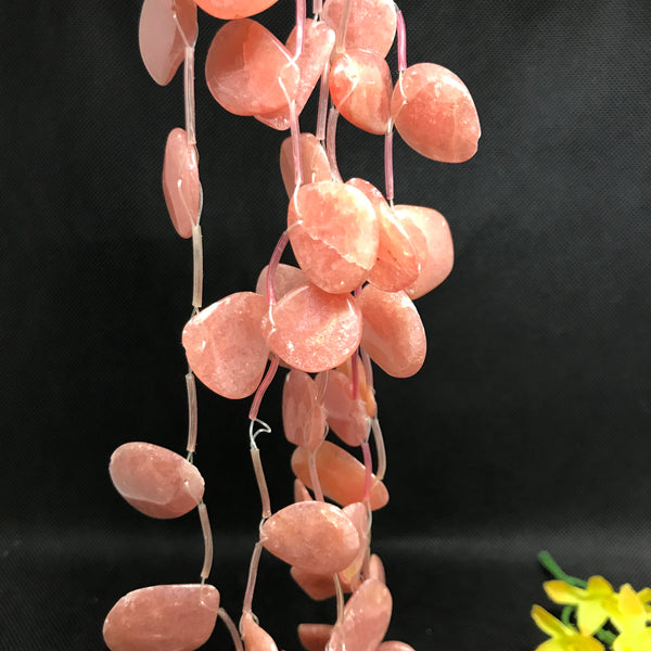 Natural Rhodochrosite Flat Leavs,free form 15x18 to25x19 mm apx.Beads, Bead Necklace,for jewelry making,Gemstone Bead ,Gift for her#1427