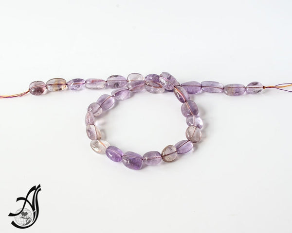 Natural Ametrine Beads,11x13mm Tumble Ametrine Gemstone Bead Necklace,Loose Ametrine Stone Bead For Jewelry Making,16 inch Full Strand Bead