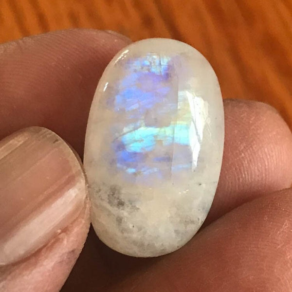 Natural Moonstone, 15x24mm oval Large moonstone cabochon, 21ct Rainbow gemstones for jewelry, 100% Genuine AAA Grade Moonstone, (CB-00144 )