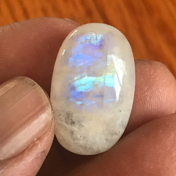 Natural Moonstone, 15x24mm oval Large moonstone cabochon, 21ct Rainbow gemstones for jewelry, 100% Genuine AAA Grade Moonstone, (CB-00144 )