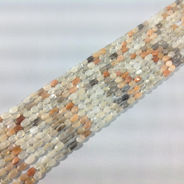 100% Natural Moonstone Beads, 5.8x8mm oval Moonstone Bead Necklace, Peach & Multi Color Gemstone For Ring/Jewelry Making, June Birthstone