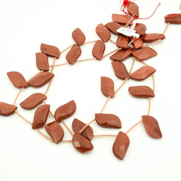 AAA Grade Goldstone Beads, 11.6x23.4mm Loose Beads DIY Jewelry Making, Manmade Brown Goldstone Gemstone Smooth Bead, 16 Inch Strand Bead