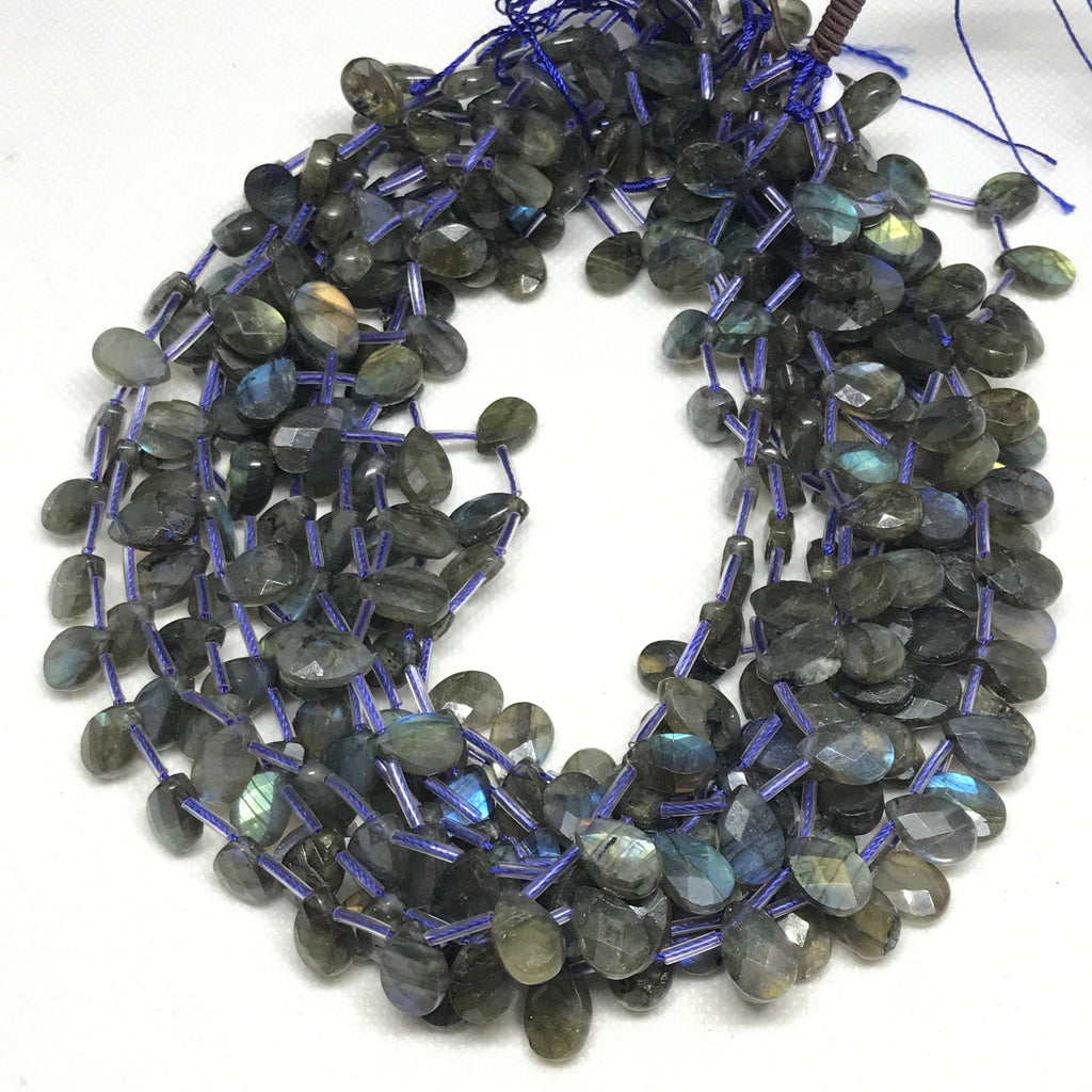 AAA Top  Quality Labradorite Beads, 8x12mm pear cut Labradorite Bead Necklace, 100% Genuine rainbow Shine Labradorite Gemstone,16 Inch #1438