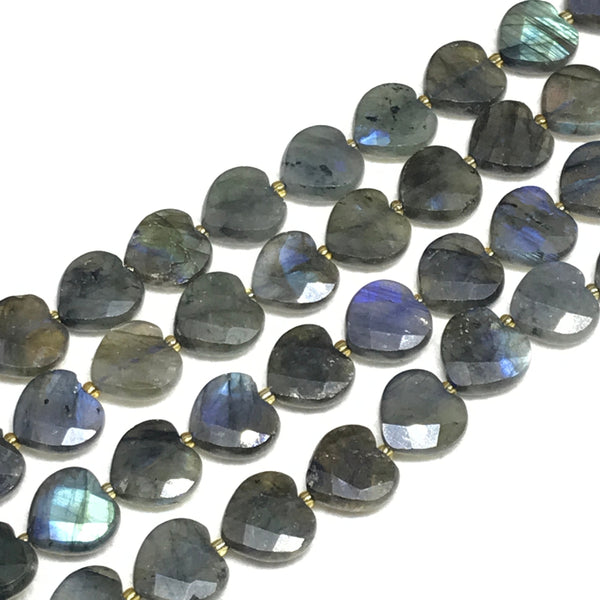 Natural Labradorite Beads, 12mm Heart Labradorite cabochon Necklace, Rainbow Fire Shinny Labradorite Gemstone For Pendant, #1440