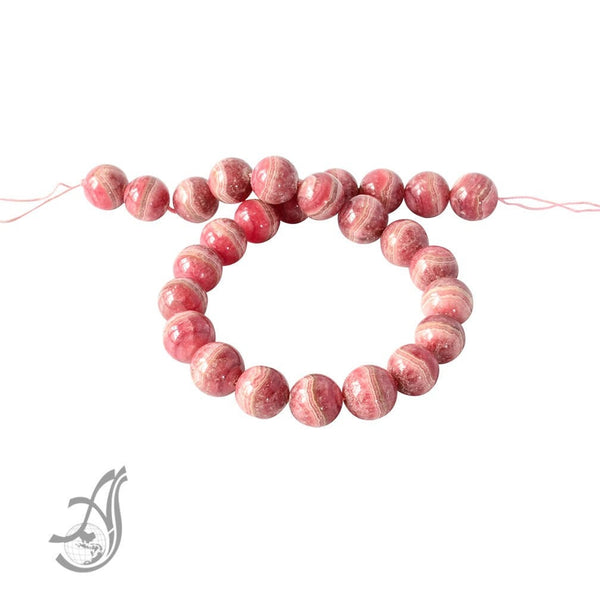 natural Rhodochrosite Beads, 16mm round Smooth Bead Necklace For woman, Pink Rhodochrosite Gemstone Bead Strand, 16 Inch Strand Bead