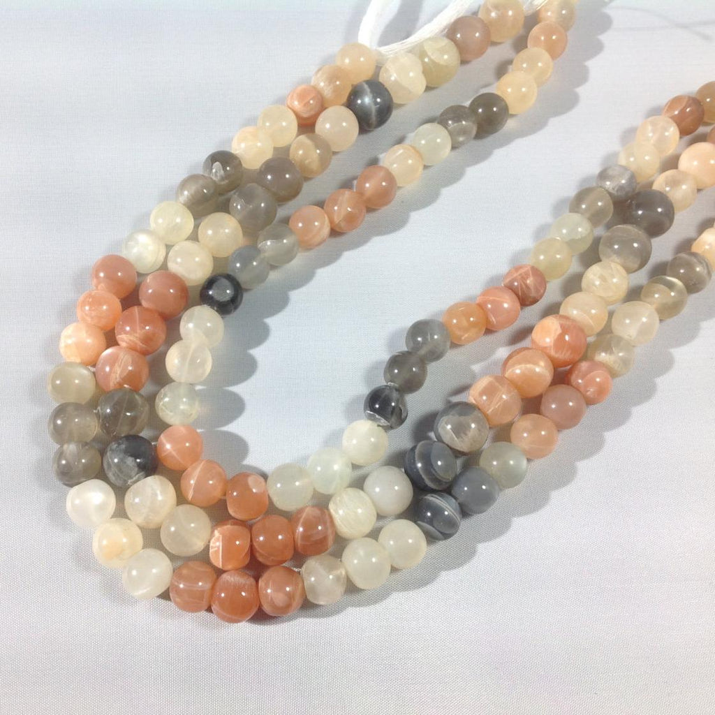 Natural Smooth Moonstone Bead Necklace, 9mm-10mm round Gemstone For Pendant/Jewelry Making, June Birthstone Loose Bead Strand,Gift For Woman