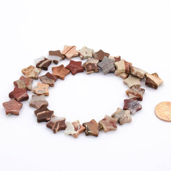 14mm Natural Jasper Beads, Star Jasper Multi Color Gemstone Bead Necklace, 15 Inch Strand Bead For Jewelry Making, March Birthstone