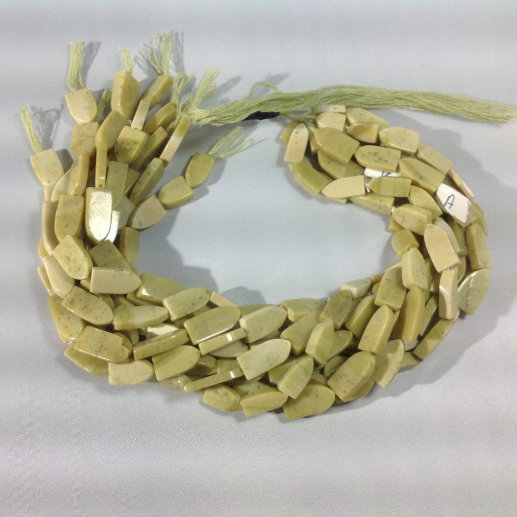 Natural Green Gaspeite Beads, 10x15mm Arch Shape Gaspeite Gemstone For Pendant, Loose 14 Inch Strand, Fancy Smooth Stone For Jewelry Making