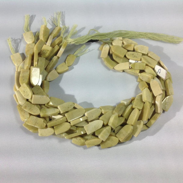 Natural Green Gaspeite Beads, 10x15mm Arch Shape Gaspeite Gemstone For Pendant, Loose 14 Inch Strand, Fancy Smooth Stone For Jewelry Making