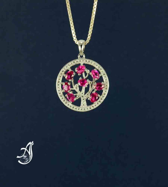 Ruby Pendant, 925 Sterling silver Ruby Pendant For Woman, oval cut Ruby Gemstone July Birthstone Jewelry, Anniversary Gift