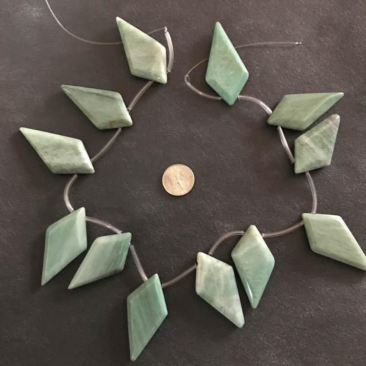 Natural Amazonite Beads, 24x27mm Fancy Shape Green Amazonite Gemstone For Jewelry, 16 Inch Strand Bead necklace For Woman, Loose Smooth Bead