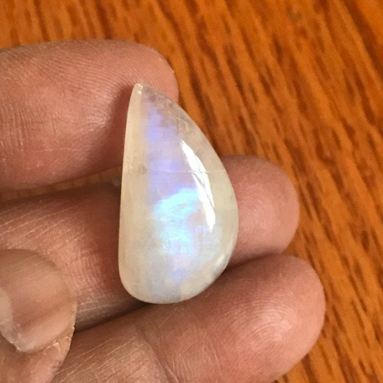 AAA Natural Rainbow Moonstone, 13.8x25.6 pear Moonstone Cabochon June Birthstone, Extra Ordinary Loose Large Gemstone For Pendant