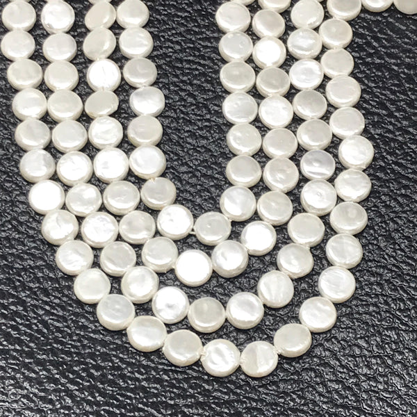 Natural Baroque Pearl Beads, 8mm/12mm/15mm18mm Loose Round Pearl Bead Necklace For Women, White Pearl Gemstone Bead Strand (00041PRL)