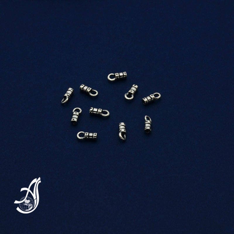 Silver End Camp Crimp, 925 sterling Silver Camp crimps for jewelry making, Loose Crimps 10 Piece in a Package (AYS-EC-1)