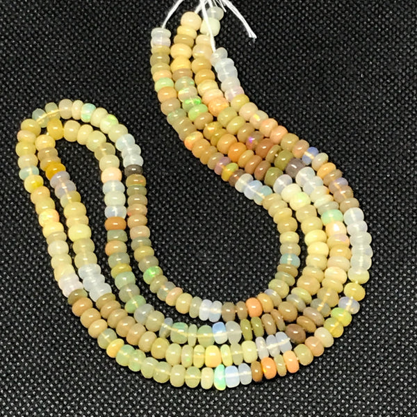 Ethiopian Opal Beads, 5MM Rondelle Opal Beaded Necklace, Rainbow Fire Opal Gemstone Bead For Jewelry Making, 16 Inch Strand Bead(#1272)