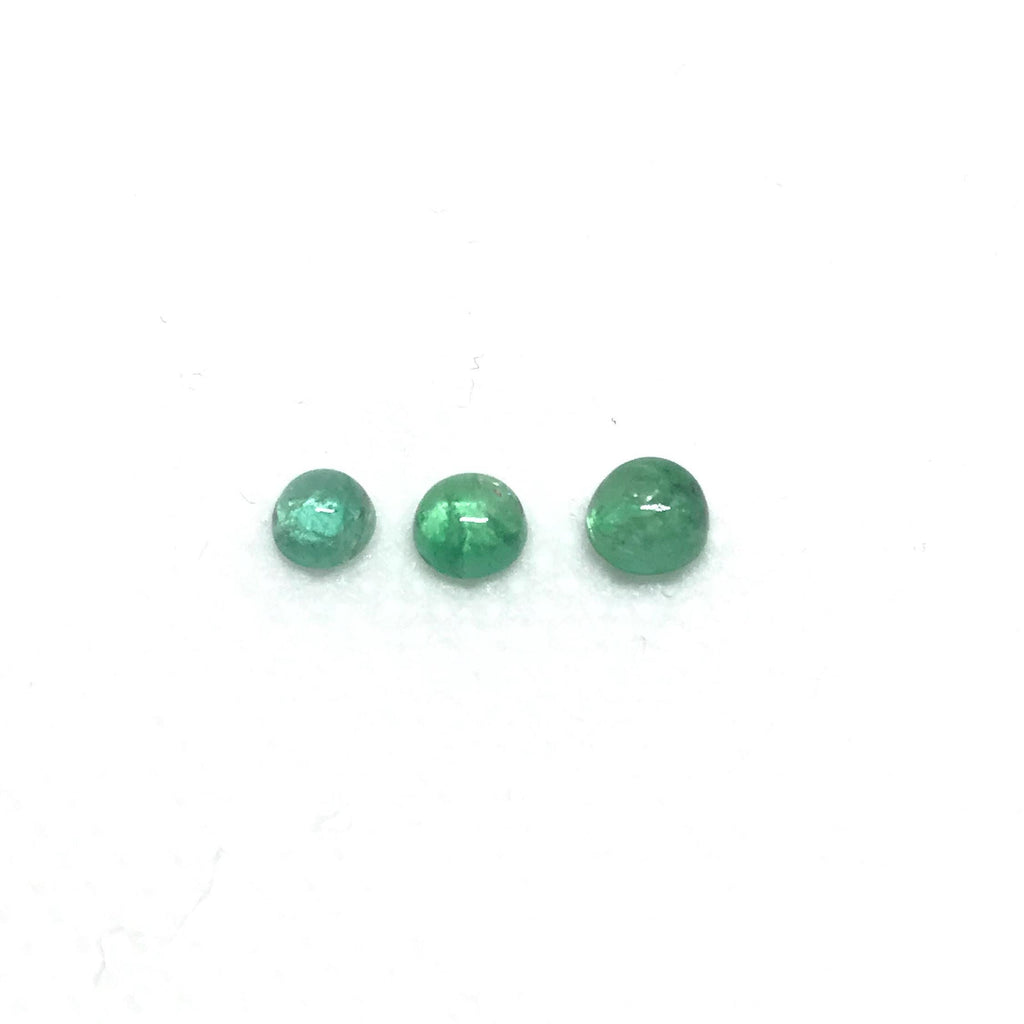 Natural Emerald Gemstone, 1.8mm - 2mm Round Emerald Cabochons For Jewelry, 2.5mm to 4mm Smooth Emerald Stone For Earring/Necklace(#-G-00072)