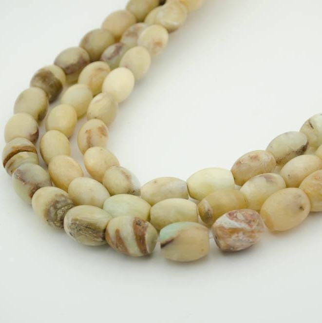 Natural Peruvian Opal Beads, 12x17mm Barrel Opal Bead Necklace For Women/Man, 16 inch Smooth Opal Gemstone Bead Strand, October Birthstone