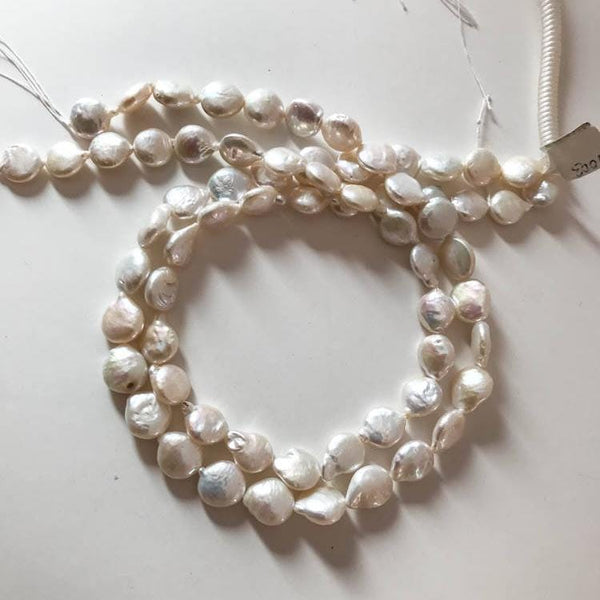 13mm Pearl Bead Strand Necklace, Natural freshwater Pearl Gemstone Beads, Fancy Shape Pearl June Birthstone For Jewelry Making (AZ)
