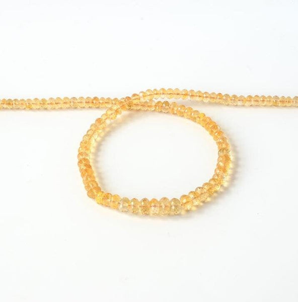 Natural Citrine Bead,5mm to 7mm Faceted Rondelle Citrine Bead Necklace, Loose Citrine Gemstone For Necklace,November Birthstone For Jewelry
