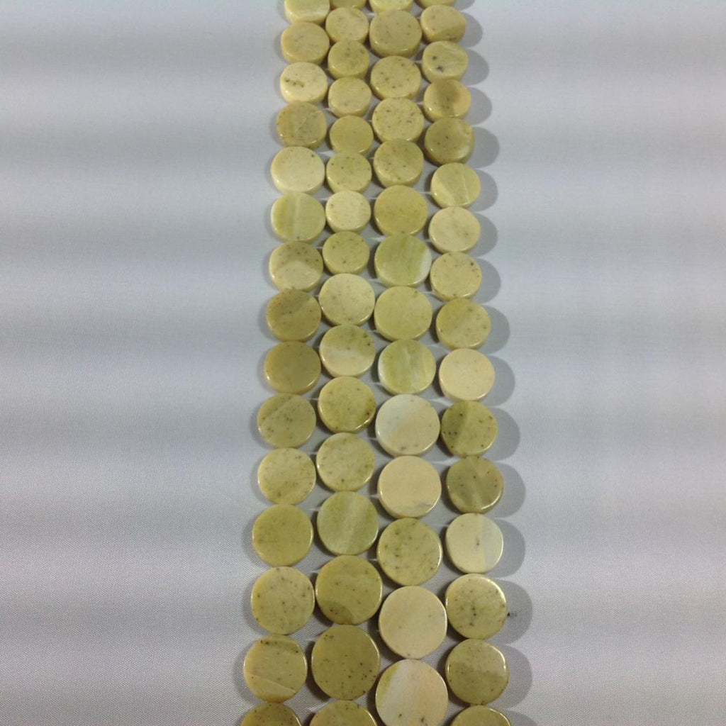 Natural Gaspeite Beads, 12mm to 16mm Coin Shape Gaspeite Bead Strand Necklace, Loose Gaspeite For Makig Jewelry, Gift For Women
